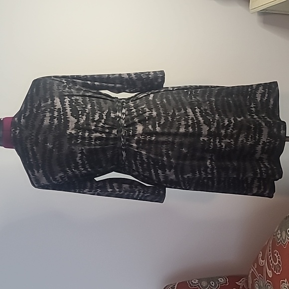 Black & Grey Wrap Dress- LLR Michelle Wrap Dress - Picture 3 of 4